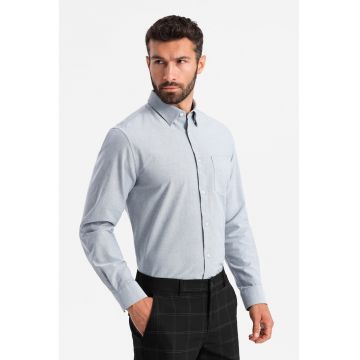 Camasa din bumbac cu maneci lungi - Gri deschis