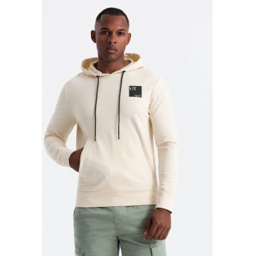 Hanorac din amestec de bumbac cu buzunar kangaroo - Negru/Crem