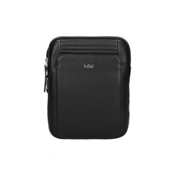 Geanta crossbody din piele cu bareta ajustabila - Negru