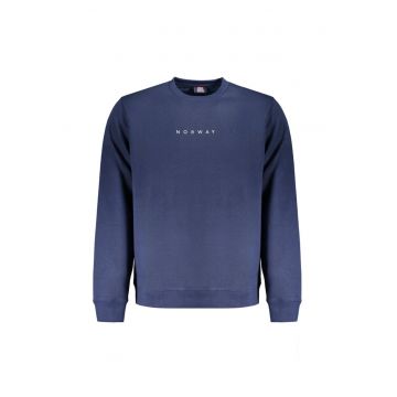 Bluza barbati fara fermoar cu imprimeu cu logo - Regular fit - Bleumarin
