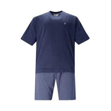 Pijama scurta din bumbac - Albastru