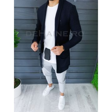 Cardigan barbati bleumarin slim fit ZR T3598 O2-6.3