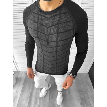 Pulover barbati slim fit negru T3706  Y11