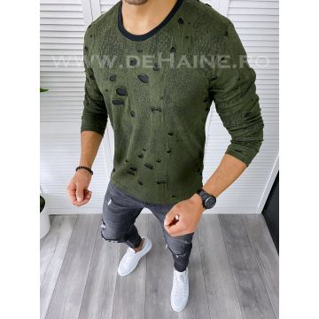 Bluza barbati slim fit kaki B7069 O3-4.3