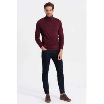 Bluza cu guler inalt - Visiniu