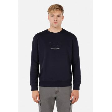 Bluza de trening cu decolteu la baza gatului si text brodat Bluza de trening cu decolteu la baza gatului si text brodat