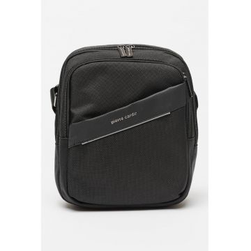 Geanta crossbody cu fermoar diagonal Alan - Negru