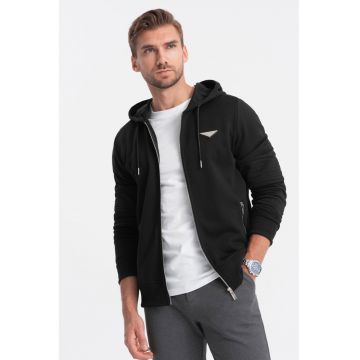 Hanorac uni cu fermoar - Negru