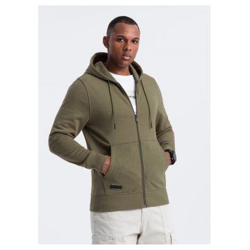 Hanorac cu buzunare si fermoar - Kaki