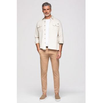 Pantaloni cu croiala conica si buzunare laterale - Bej