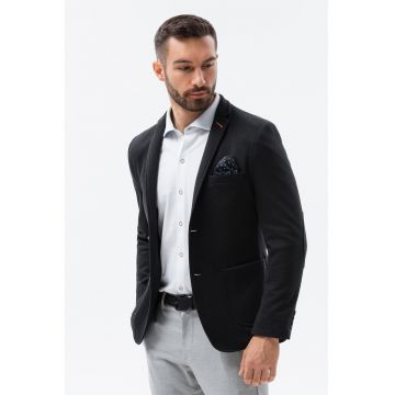 Sacou casual cu revere decupate Sacou casual cu revere decupate