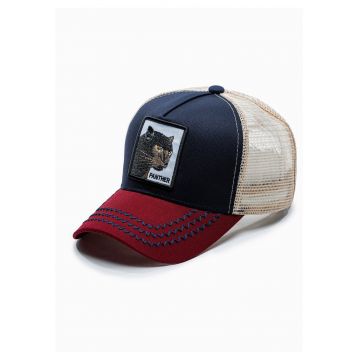 Sapca cu broderie Pantera  H114 - Barbati - Ajustabila - Cu plasa - Albastru marin - Onesize