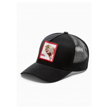 Sapca cu broderie Taur  H111 - Barbati - Ajustabila - Cu plasa - Negru - Onesize