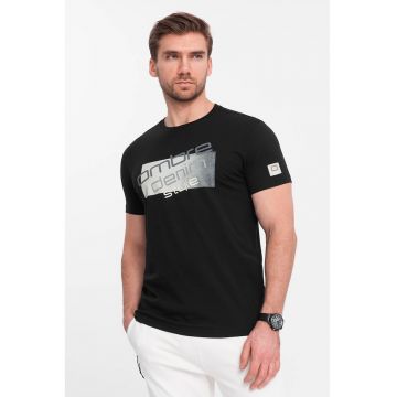 Tricou cu imprimeu logo - Alb/Negru