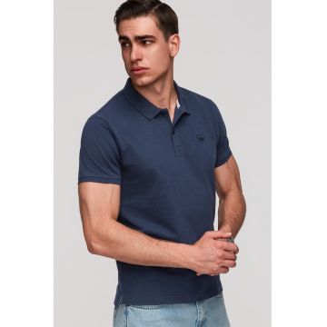 Tricou polo cu model uni - Bleumarin