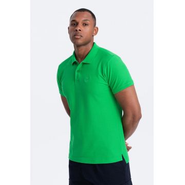 Tricou polo cu model uni - Verde neon