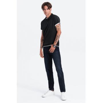 Tricou polo din bumbac pique - Negru
