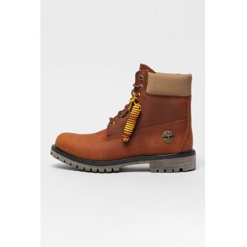 Bocanci impermeabili de piele nabuc Premium 6 - Maro cognac