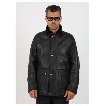 Cojoc de Barbati din Blana de Miel - Model Bruno - Negru