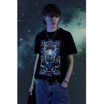 Medicine tricou din bumbac barbati, culoarea negru, cu imprimeu