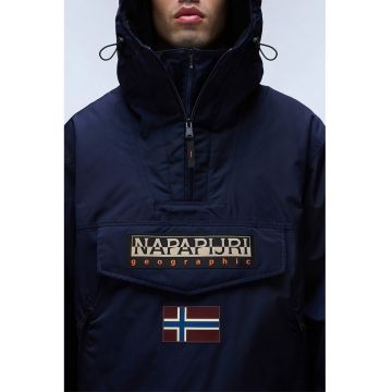 Geaca fara inchidere cu gluga Rainforest Next - Bleumarin