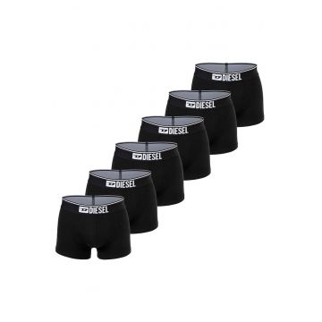 Set de boxeri cu banda logo in talie - 6 perechi - Negru