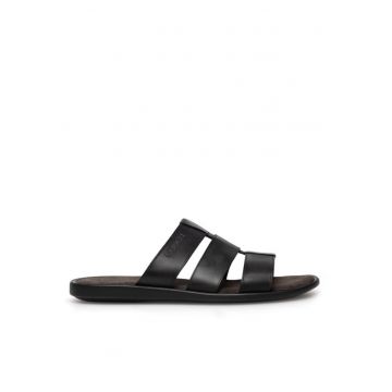 Sandale barbati  din piele naturala - negru