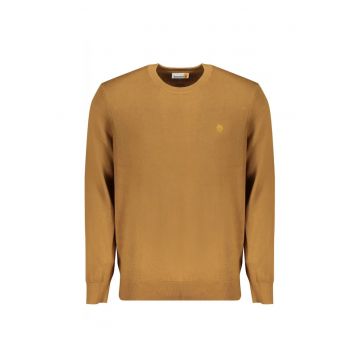 Pulover barbati - cu mini logo brodat - Regular fit -  Maro deschis -