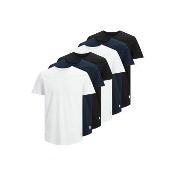 Set de tricouri de bumbac organic Enoa - 6 piese - Alb/Negru/Bleumarin