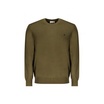 Pulover barbati - cu mini logo brodat - Regular fit -  Verde inchis