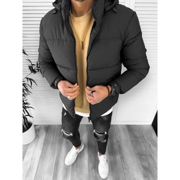 Geaca barbati de iarna imblanita neagra 5156 57