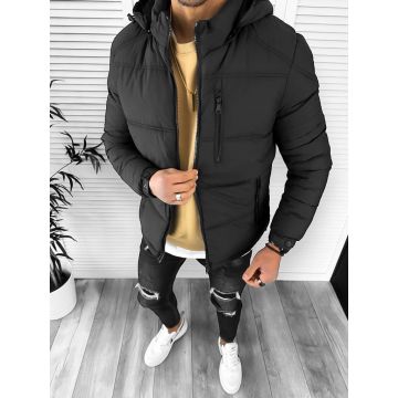Geaca barbati de iarna imblanita neagra 5167 57-2
