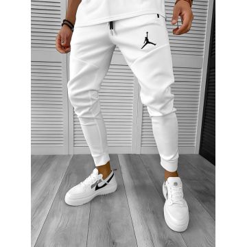 Pantaloni de trening albi conici  silon  12361 P20-3.1