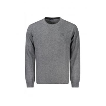 Pulover barbati - cu mini logo brodat - Regular fit -  Gri inchis