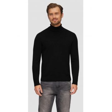 Pulover barbati din bumbac cu guler inalt -  Negru - 2XL