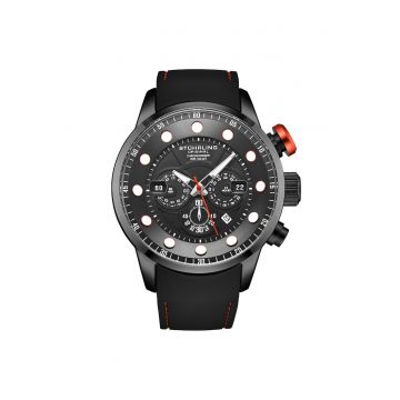 Ceas analog cronograf 4055 Aquatic Force - Curea din silicon - 50 mm - 10 ATM -  3985 Q - negru