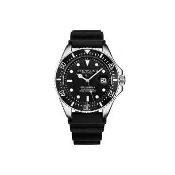 Ceas analog Depthmaster Quartz 42 mm cu o curea din cauciuc -  Forte - negru