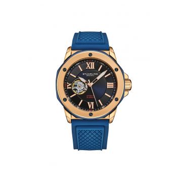 Ceas automatic cu mecanism partial vizibil Edwardian - Automatic 44mm Skeleton -  Barbati - Albastru