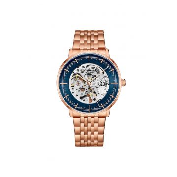 Ceas automatic cu model skeleton -  Auriu rose