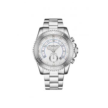 Ceas cronograf Brigadier Quartz Chronograph 42 mm cu bratara din otel inoxidabil -  Concor - alb