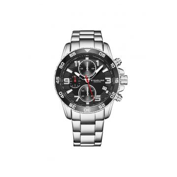 Ceas cronograf Concorso Quartz 40 mm cu bratara din otel inoxidabil -  negru