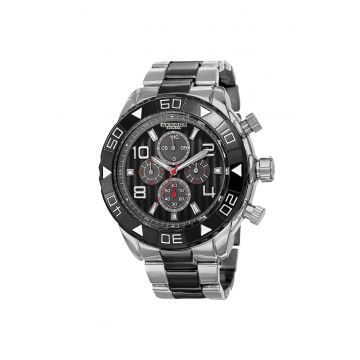 Ceas cronograf cu cadran texturat AK814 -  AK827 - negru