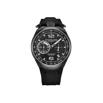 Ceas cronograf Torero Quartz 42 mm cu o curea din cauciuc -  Quasar - negru