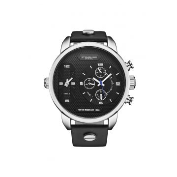 Ceas dual time cu mecanism cuart japonez Global GMT 52 mm -  Veloci - negru