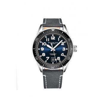 Ceas quartz cu o curea din piele - Monaco -  Albastru
