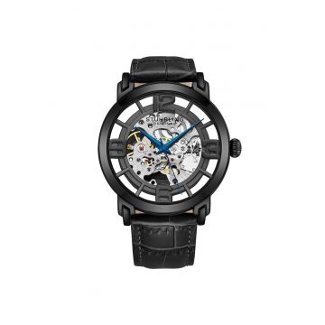 Ceas Winchester automat de 42 mm cu curea din piele -  Classi -Negru