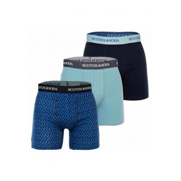 Set de boxeri din amestec de bumbac - 3 perechi - Verde/Albastru