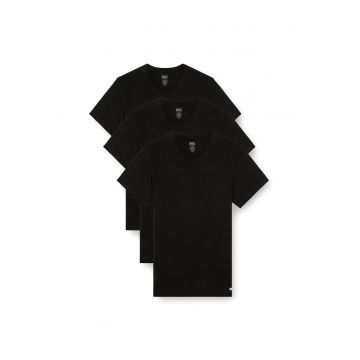 Set de tricouri de casa cu decolteu la baza gatului Randal - 3 piese - Negru