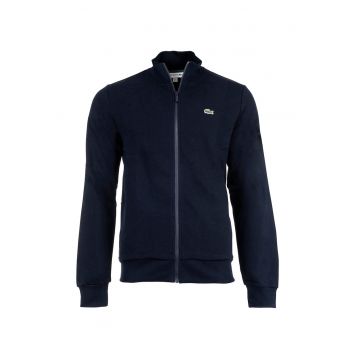 Bluza de trening cu buzunare laterale si fermoar - Albastru