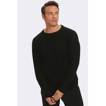 Pulover din amestec de lana cu maneci raglan